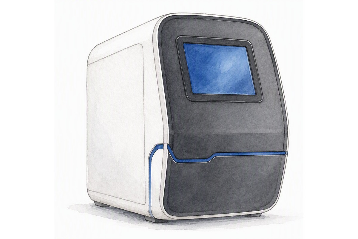 QuantStudio 7 Flex 荧光定量 PCR 仪（手绘示意）