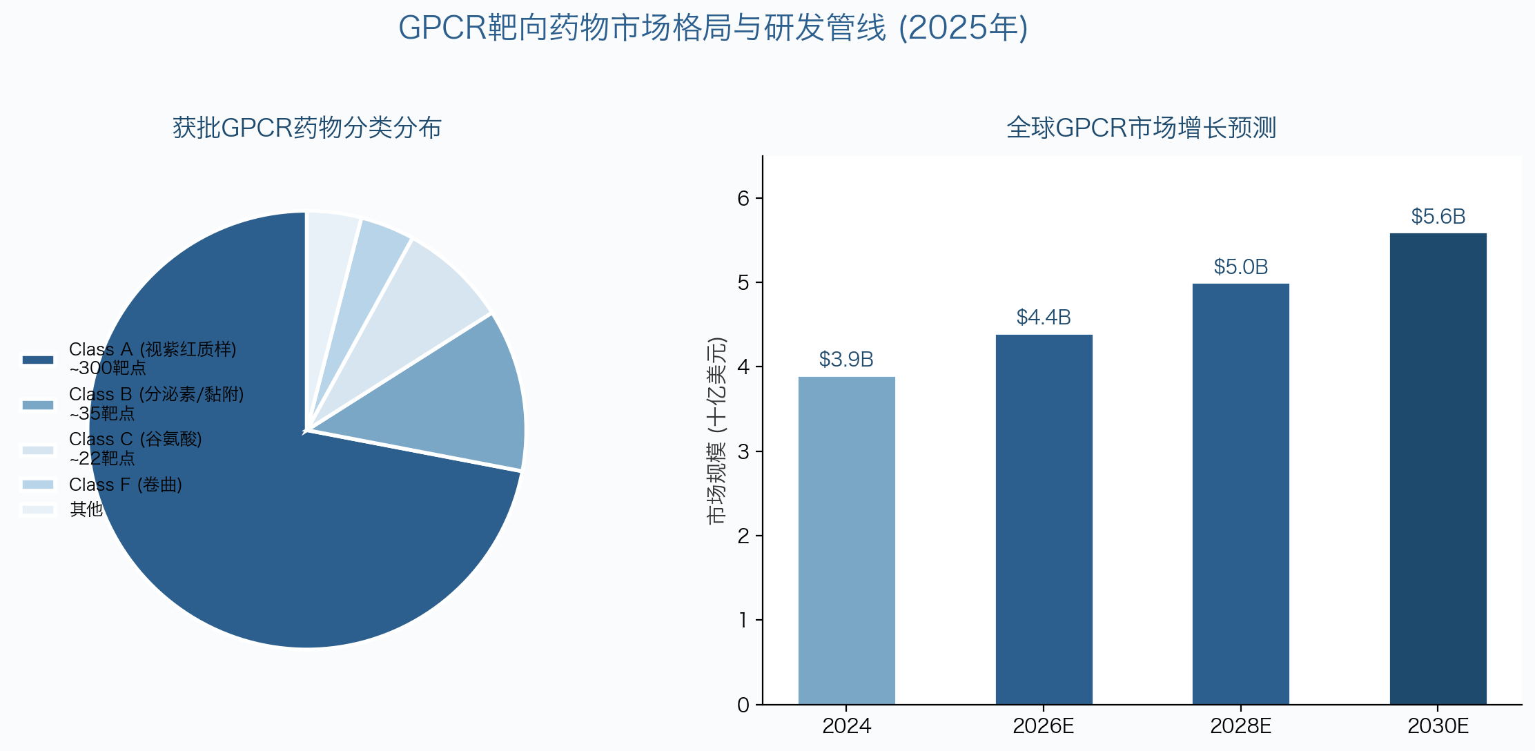 GPCR偏向性信号传导机制示意图