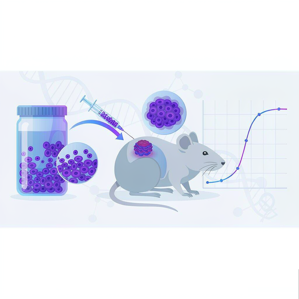 CDX肿瘤模型：细胞系异种移植与体内药效评价示意图