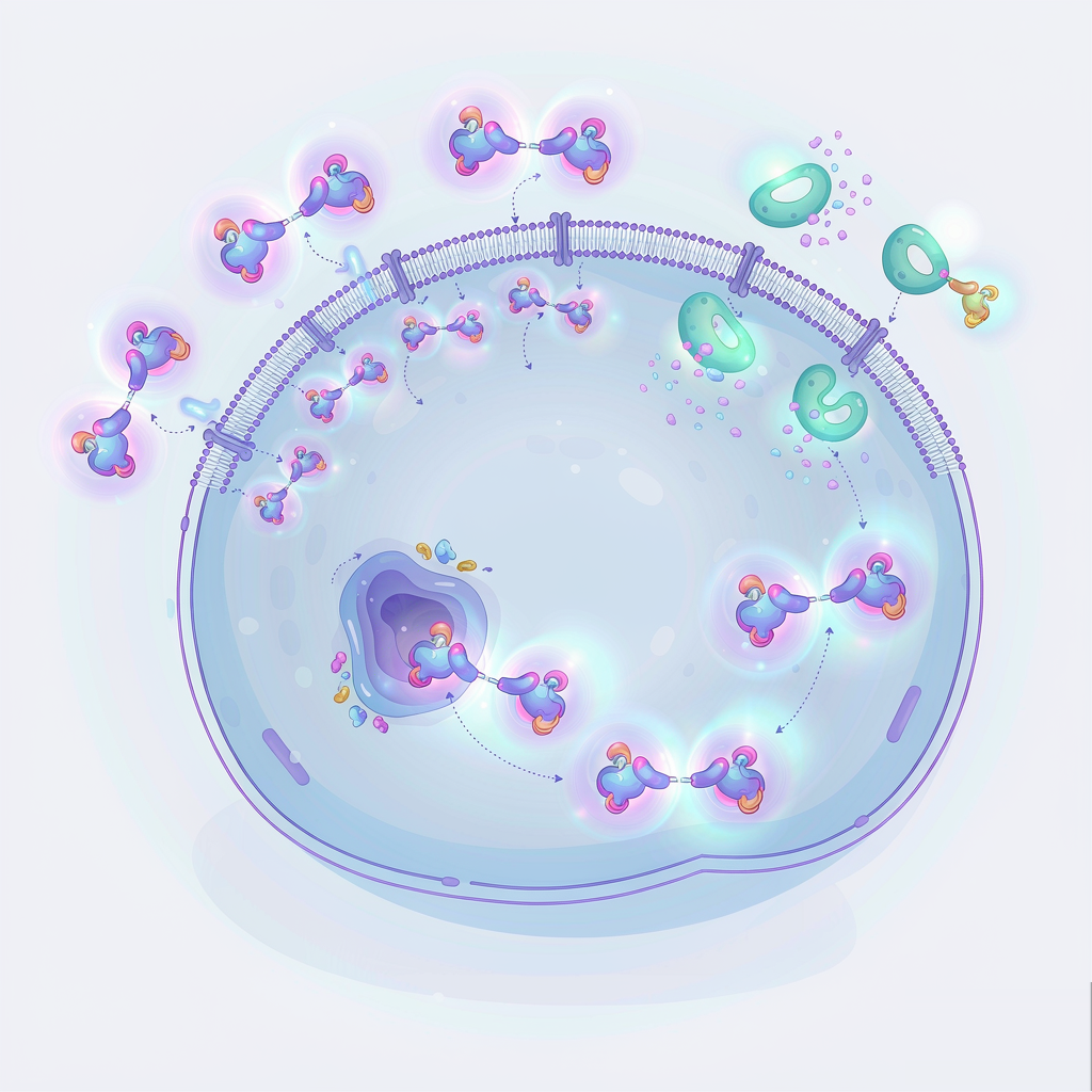 PROTAC细胞生物利用度：穿膜、非特异结合与代谢示意图